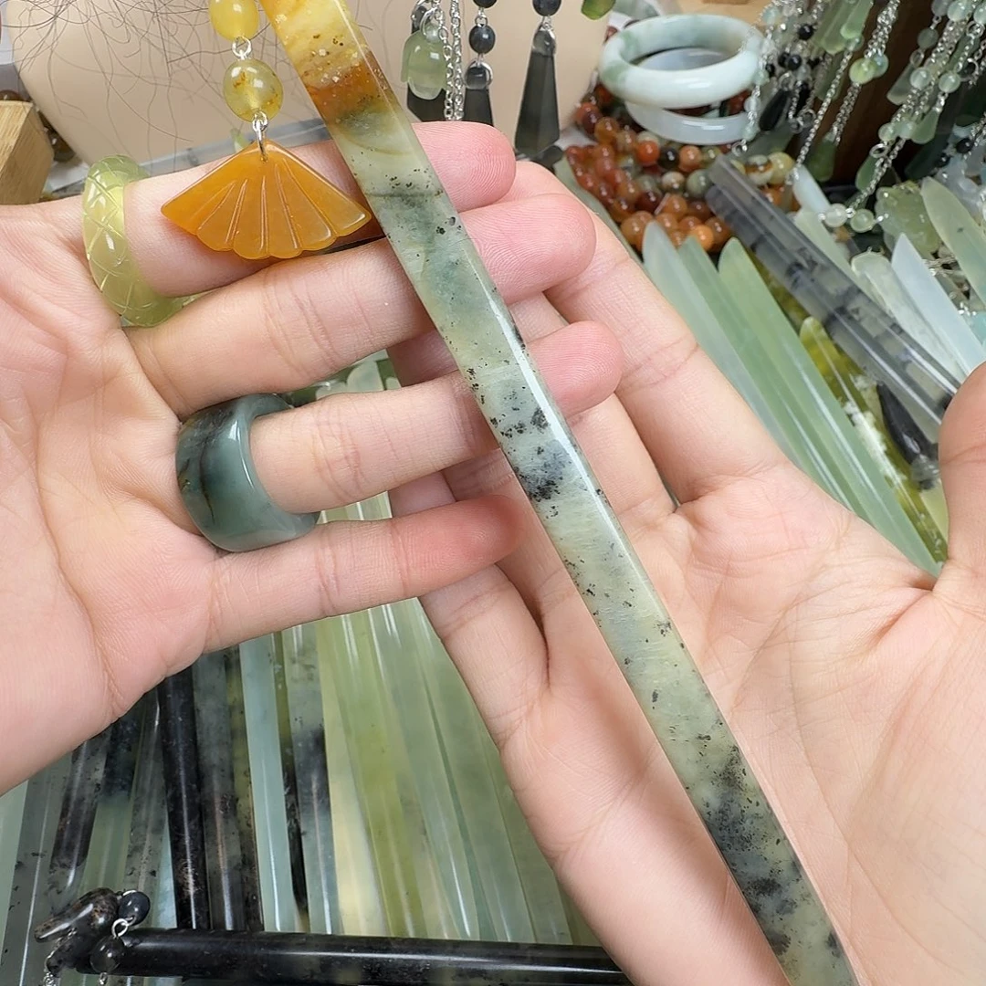 蛇纹石玉合金发饰