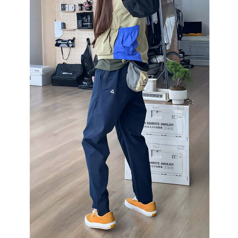 美式机能多口袋工装裤男春秋季藏青色裤子微锥修身防风防水冲锋裤