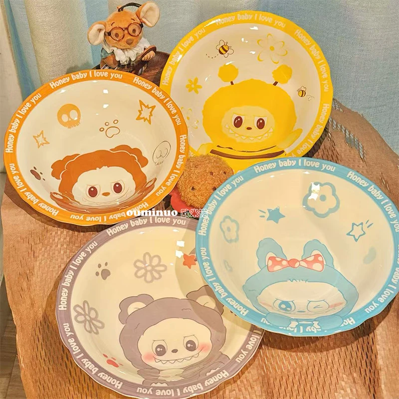 【布布大王】8英寸荷意盘4个混装陶瓷釉下彩工艺好物餐具套装易清洗