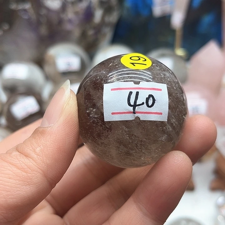 烟晶94克水晶球未镶嵌
