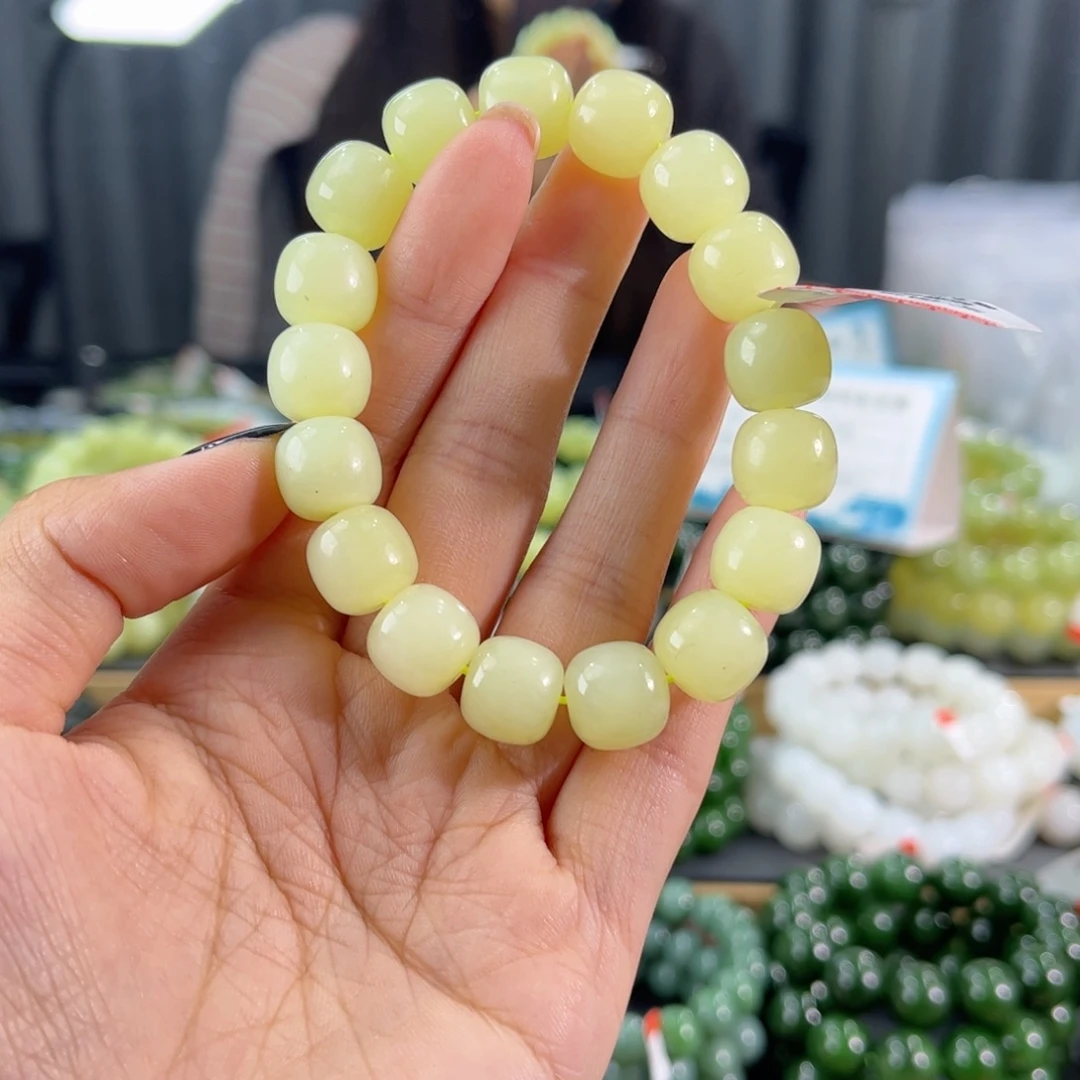 和田玉未镶嵌手链纯天然和田玉12mm新疆且末黄口老型