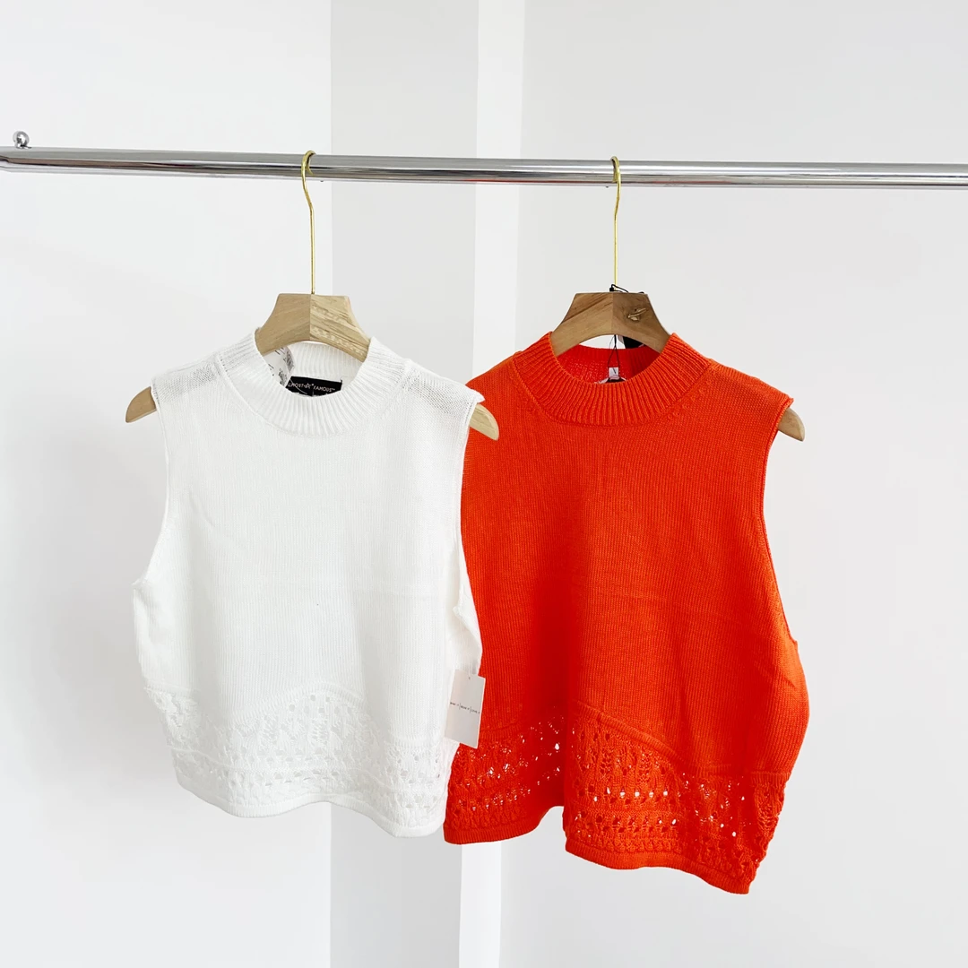 P223 削肩立领针织休闲背心