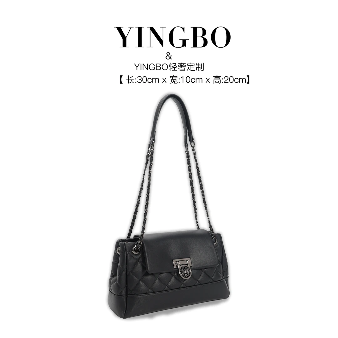 【英柏甄选】FES-6168-黑色 小众设计感时尚单肩百搭女包