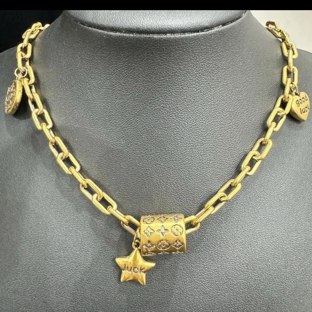 足金黑金套链时尚简约