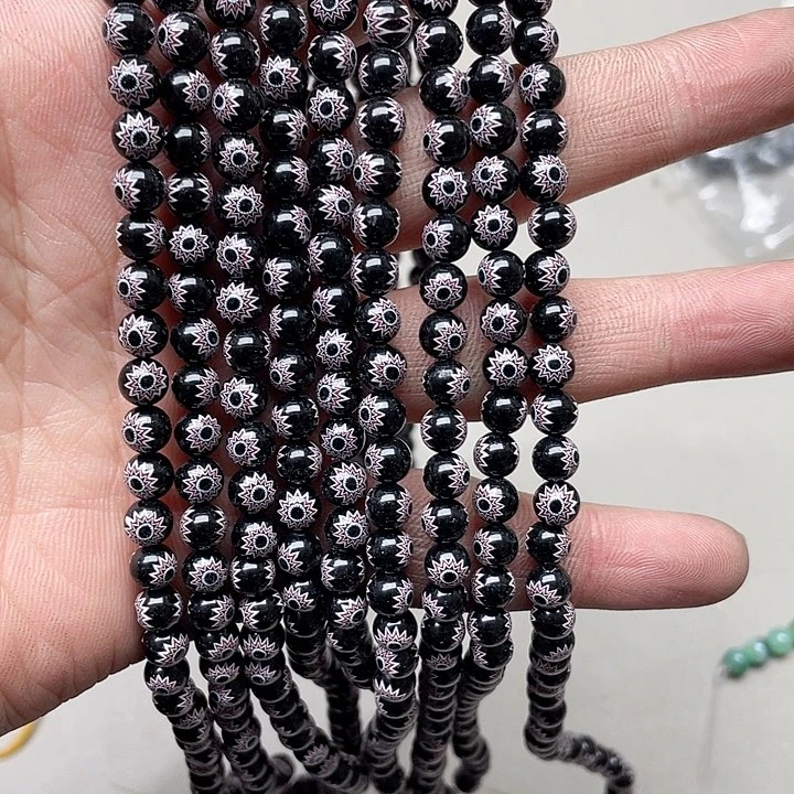 玛瑙/玉髓珠宝半成品合金一条6mm琉璃