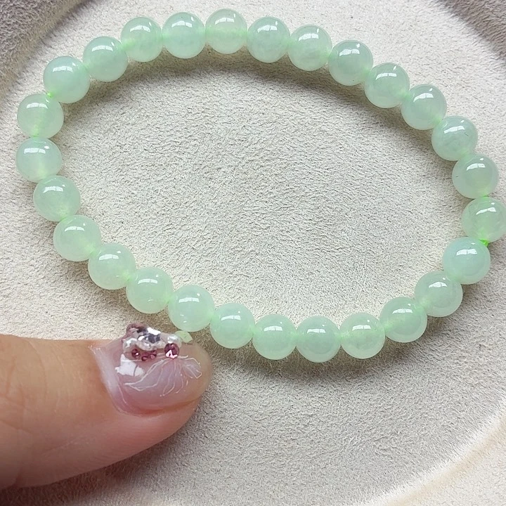 翡翠未镶嵌手链天然缅甸翡翠A货卡7