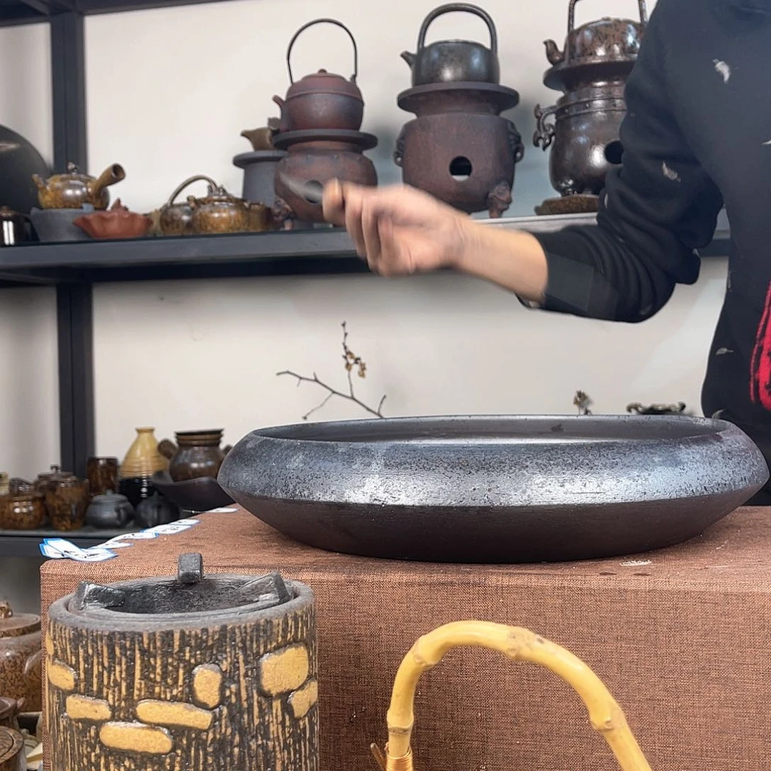 紫泥茶壶紫砂粗陶茶器