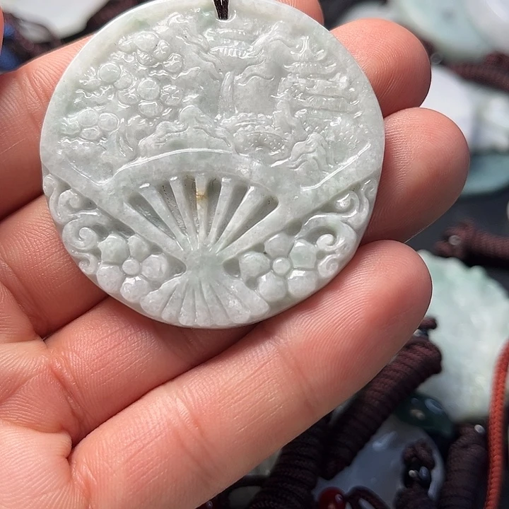 翡翠颈饰未镶嵌天然緬甸翡翠a貨掛件