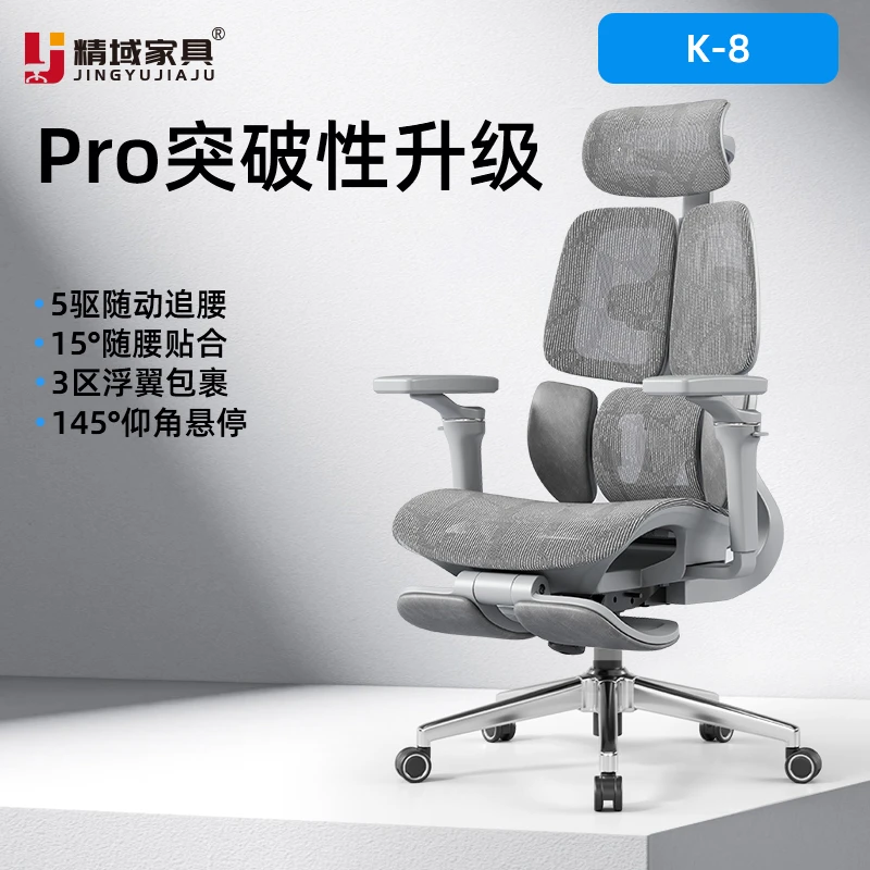 精域K-8Plus人体工学椅撑腰护腰久坐电脑椅升降游戏椅办公座椅子