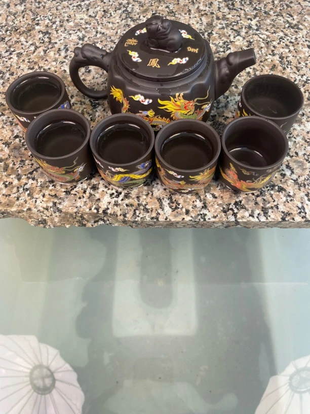 四方龙凤一壶六杯变色套装