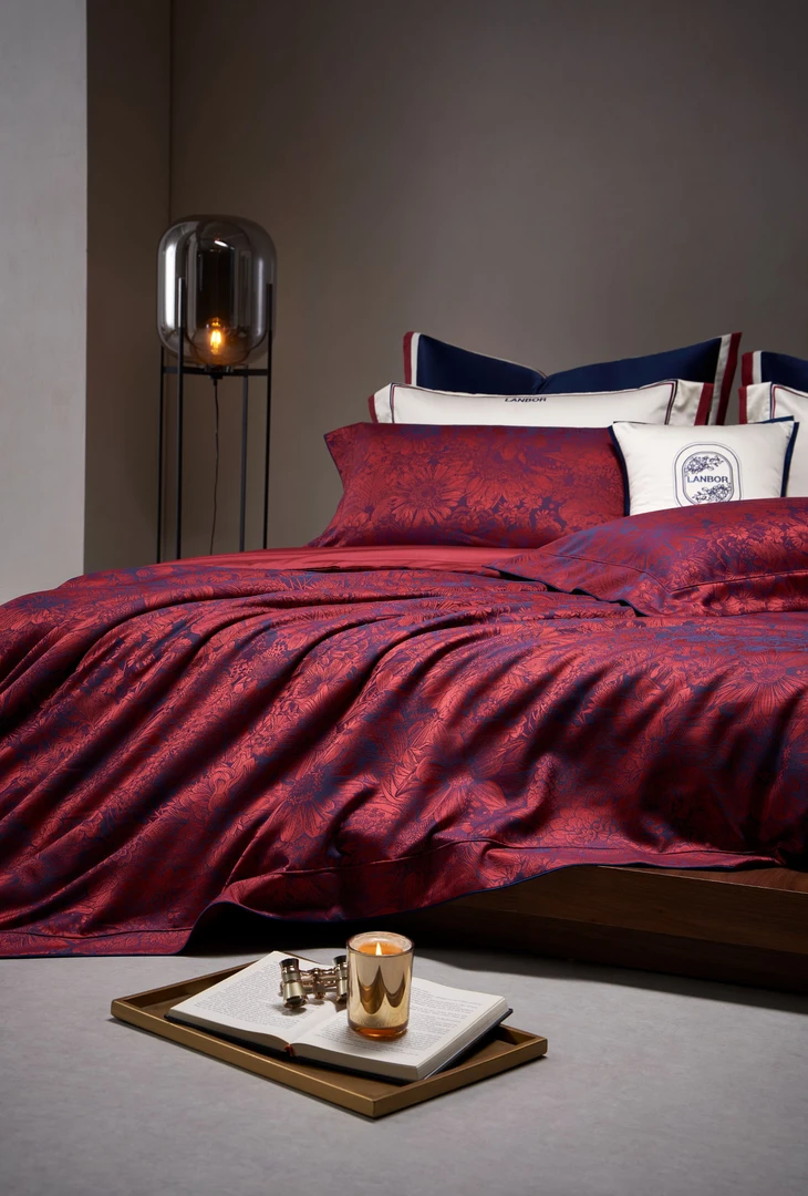 【月影琉璃】高支 匹马棉 婚庆款 全棉色织提花 四件套