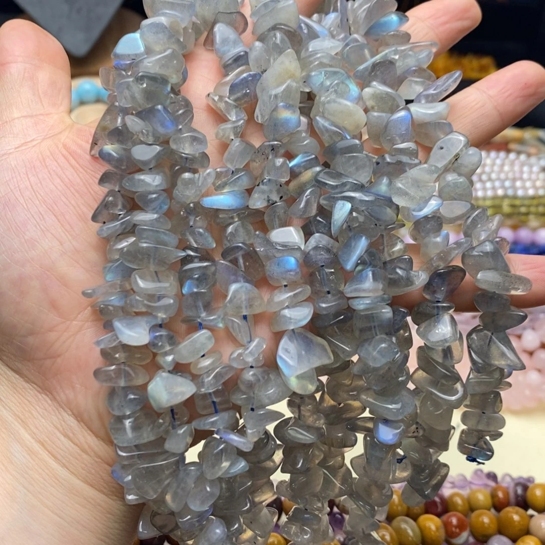 玛瑙/玉髓未镶嵌珠宝半成品灰月光大卡子10-15mm一条