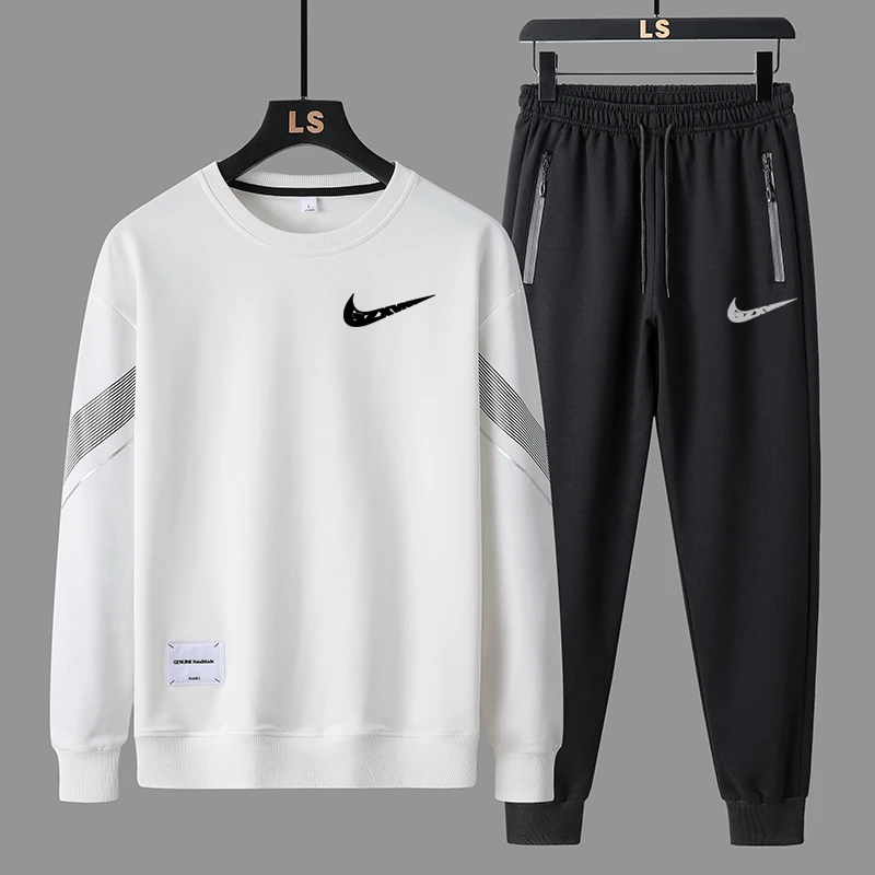 NK百搭潮流休闲秋季休闲运动套装运动服时尚男生套装长袖圆领T恤