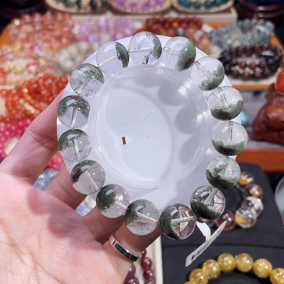 水晶未镶嵌手链半盆绿幽灵14.5