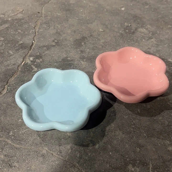 瓷片花瓣2个蓝粉陶瓷