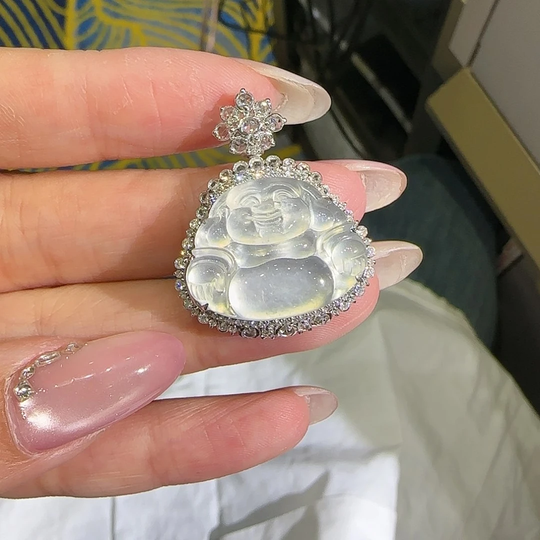 【闪购商品】颈饰18K金镶嵌翡翠旺***贝天然A货翡翠