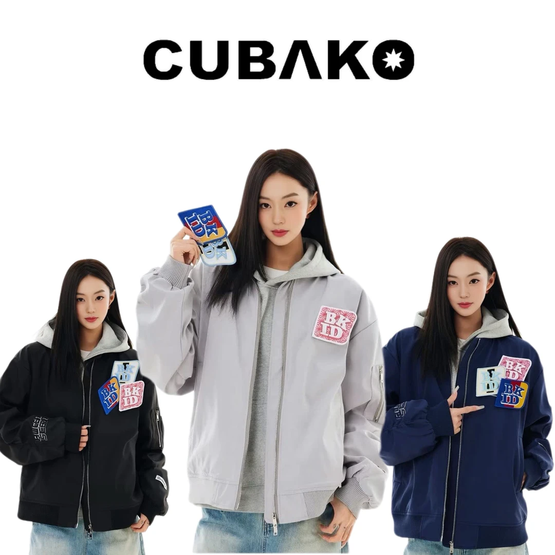 美式复古魔术贴字母刺绣飞行夹克情侣春秋休闲棒球服百搭国潮外套