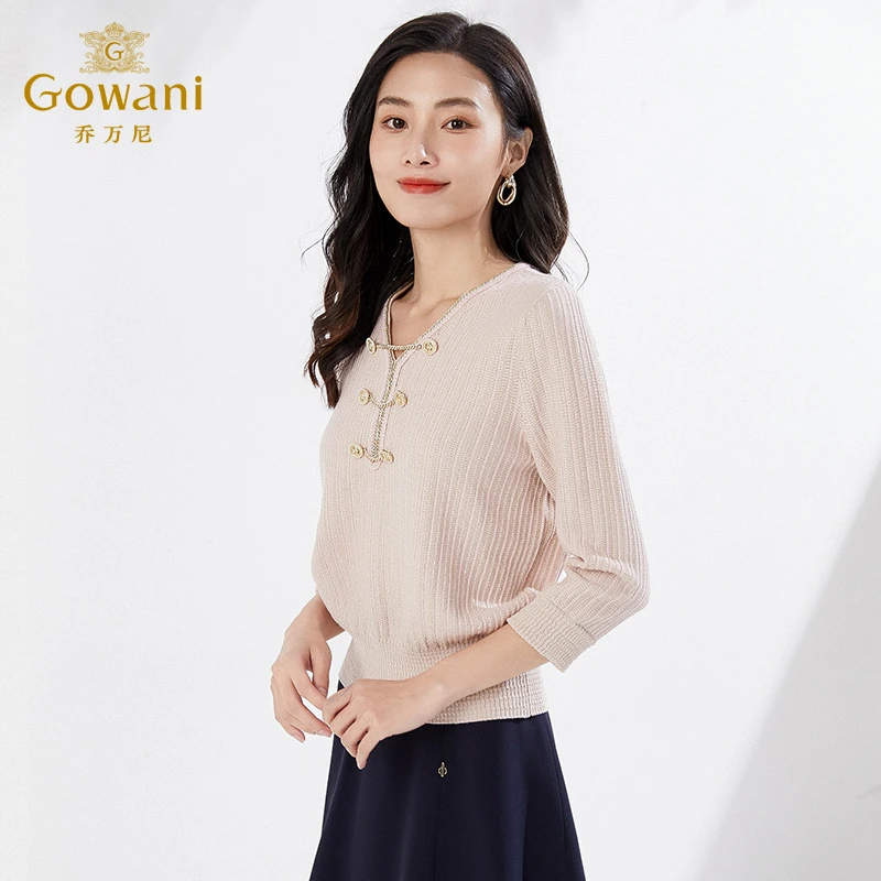 Gowani/乔万尼针织衫羊毛短款上衣高级设计感高级感EI3M241102