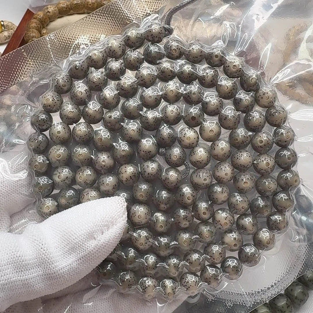 星月菩提吊坠112梵天糯冰月留白8圆108