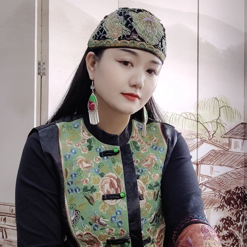 扶茶原创设计-民族风老绣发箍帽97