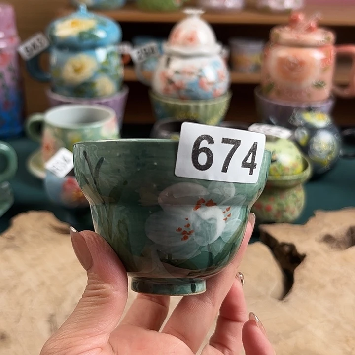 景德镇陶瓷手绘作品674大瑕