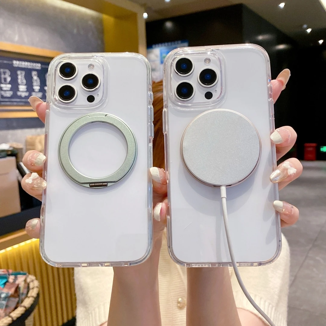 旋转一体支架简约3色适用于苹果16promax手机壳15pro新款高级感M