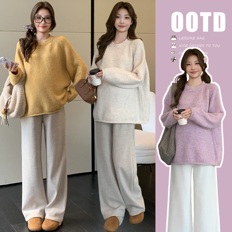 七七~简约风2025新款孕妇韩版套头毛衣软糯慵懒可爱风宽松毛衣