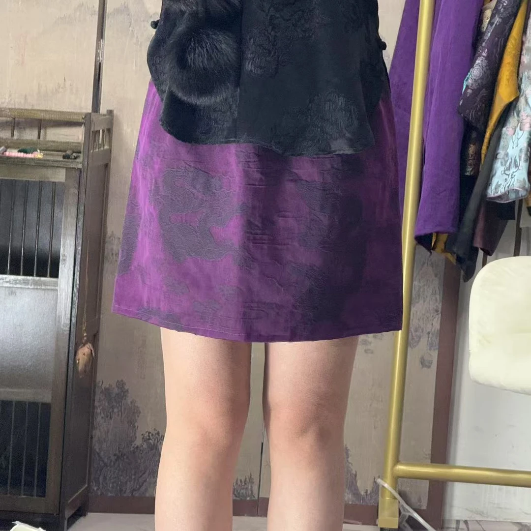桑蚕丝锦油绸！60姆米双面穿油丝裙