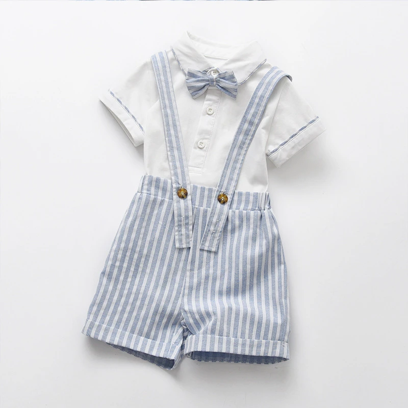 T018-男宝夏装套装绅士衬衫短袖夏季男童绅士帅气韩版婴幼儿