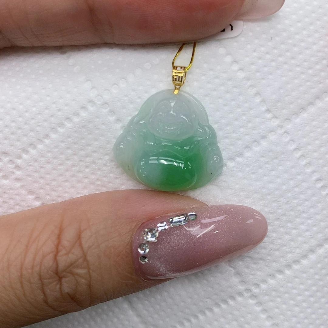 颈饰18K金镶嵌翡翠