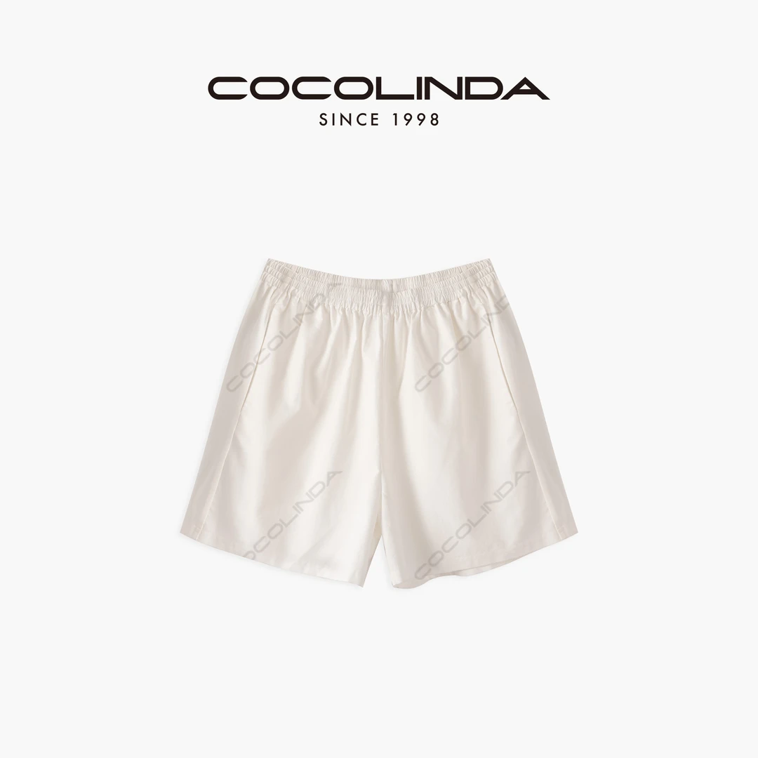 COCOLINDA| 100%棉白色松紧短裤P2937