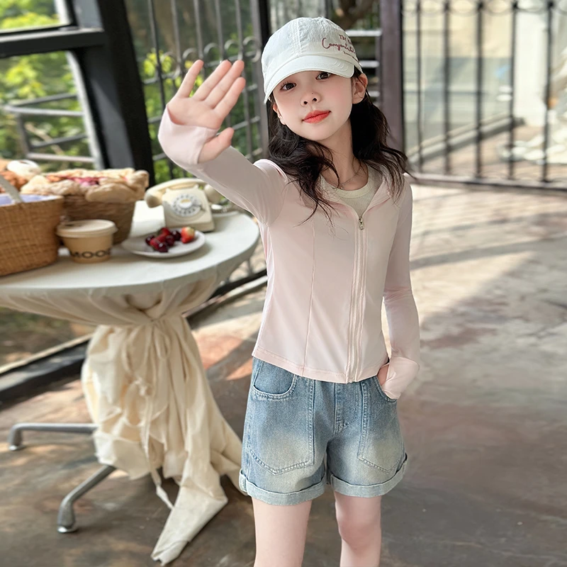 女童轻薄防晒衣夏季2025新款儿童透气速干冰丝防晒服防紫外线外套