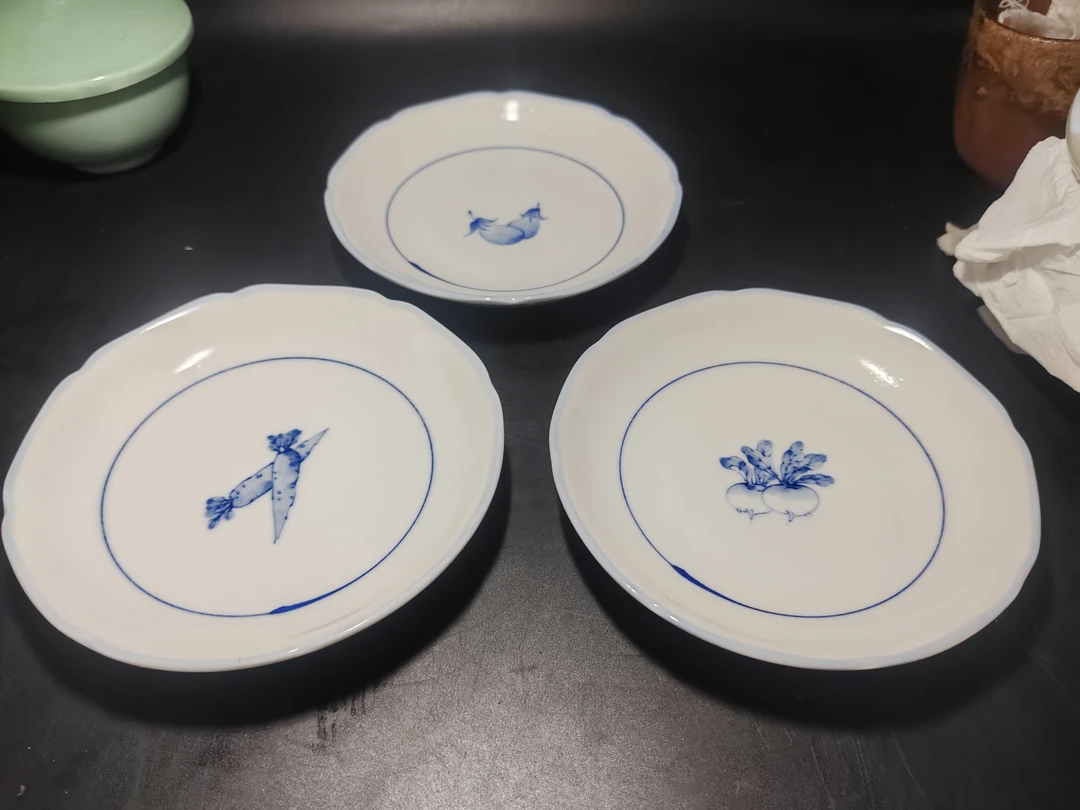 橘吉青花内绘碟01/100-1每款各一只，陶瓷手工釉下彩盘子菜盘碟子