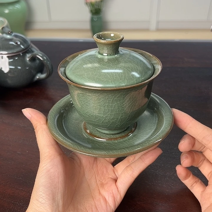 龙泉云间青瓷小米茶器