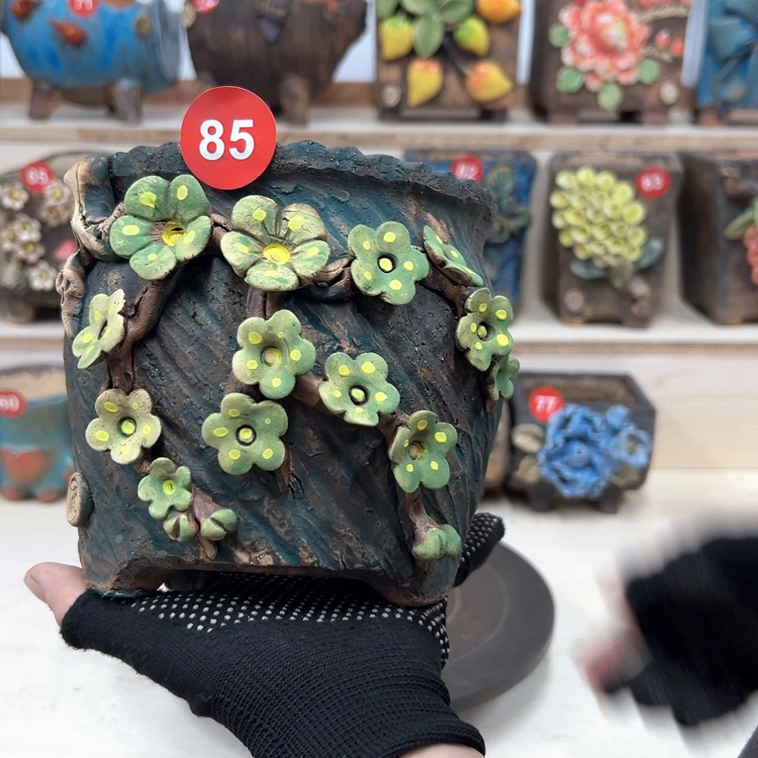 紫砂花盆85号内口12外高15