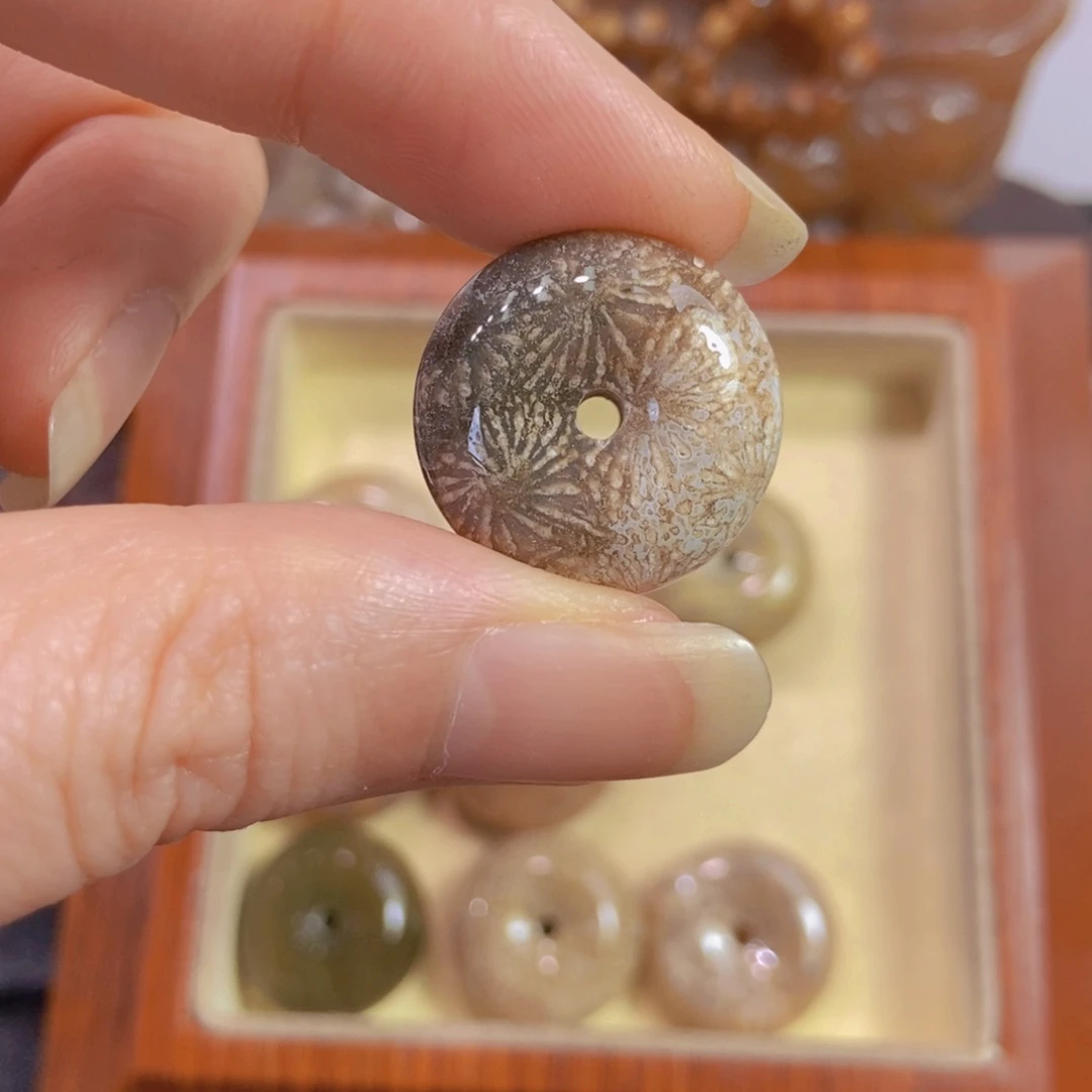 硅化珊瑚（珊瑚玉）未镶嵌颈饰设****字