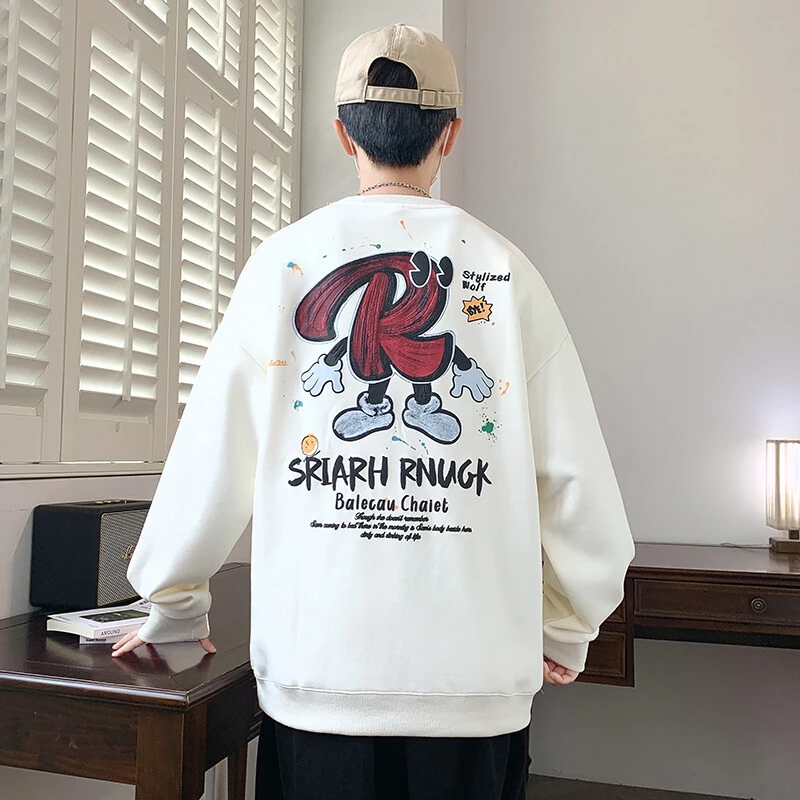 青少年卡通帅气卫衣春秋款男孩12-15岁初中学生13长袖打底衫大童