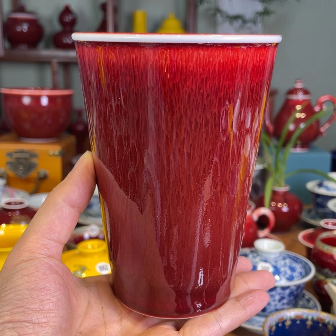 清欢雅玩原矿郎红可乐杯