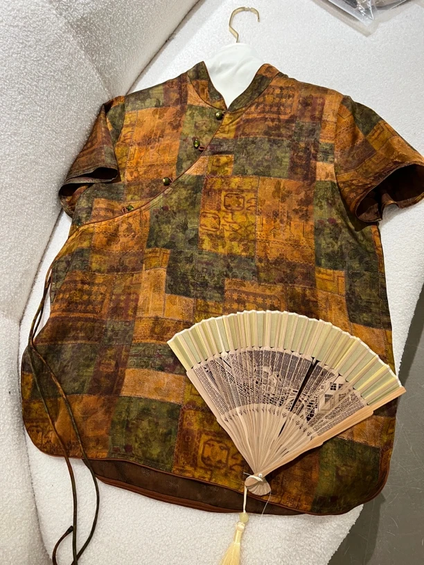 南油朱朱新款姜黄色条纹衬衣0074