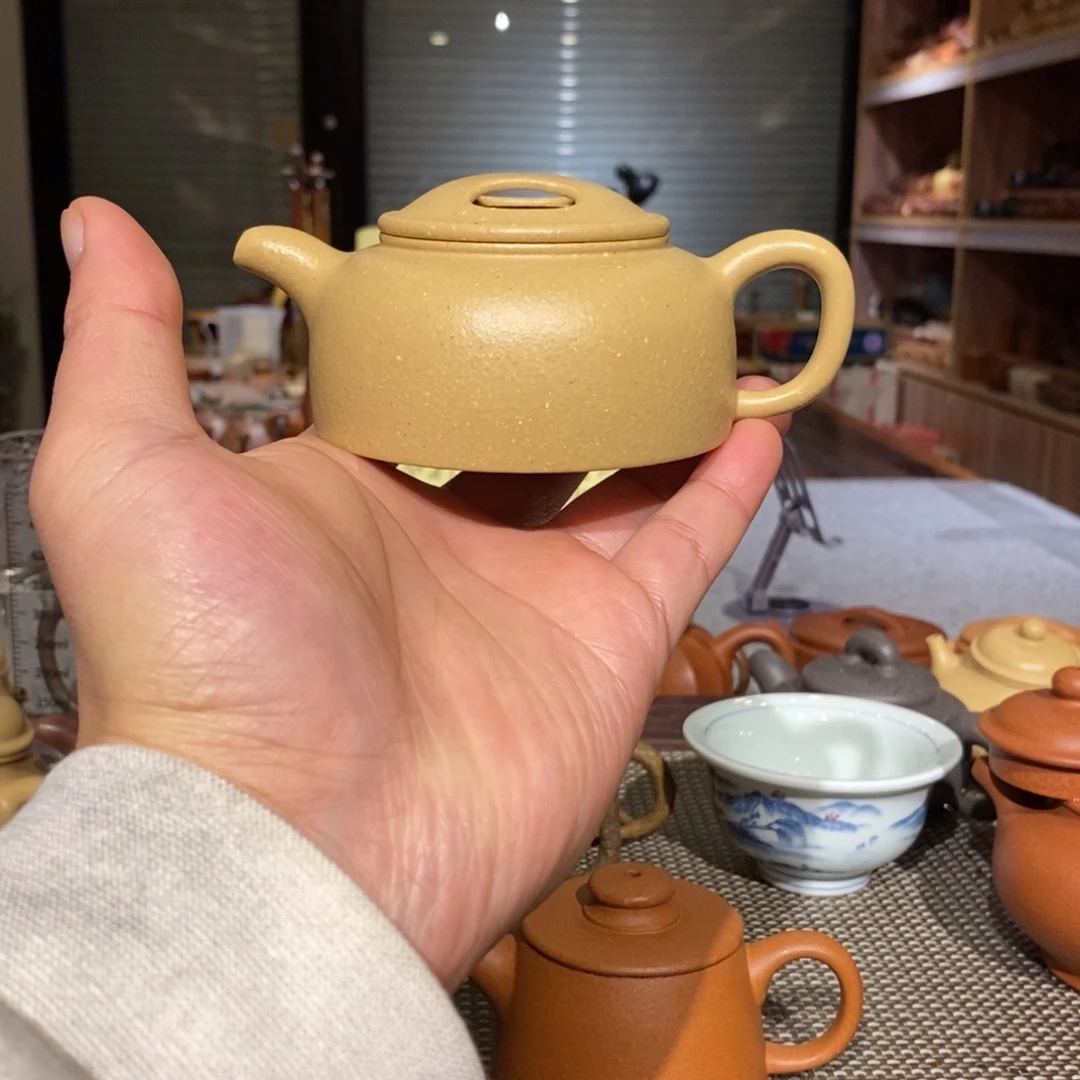 紫砂茶壶原矿本山绿泥之梨皮绿泥牛盖190cc