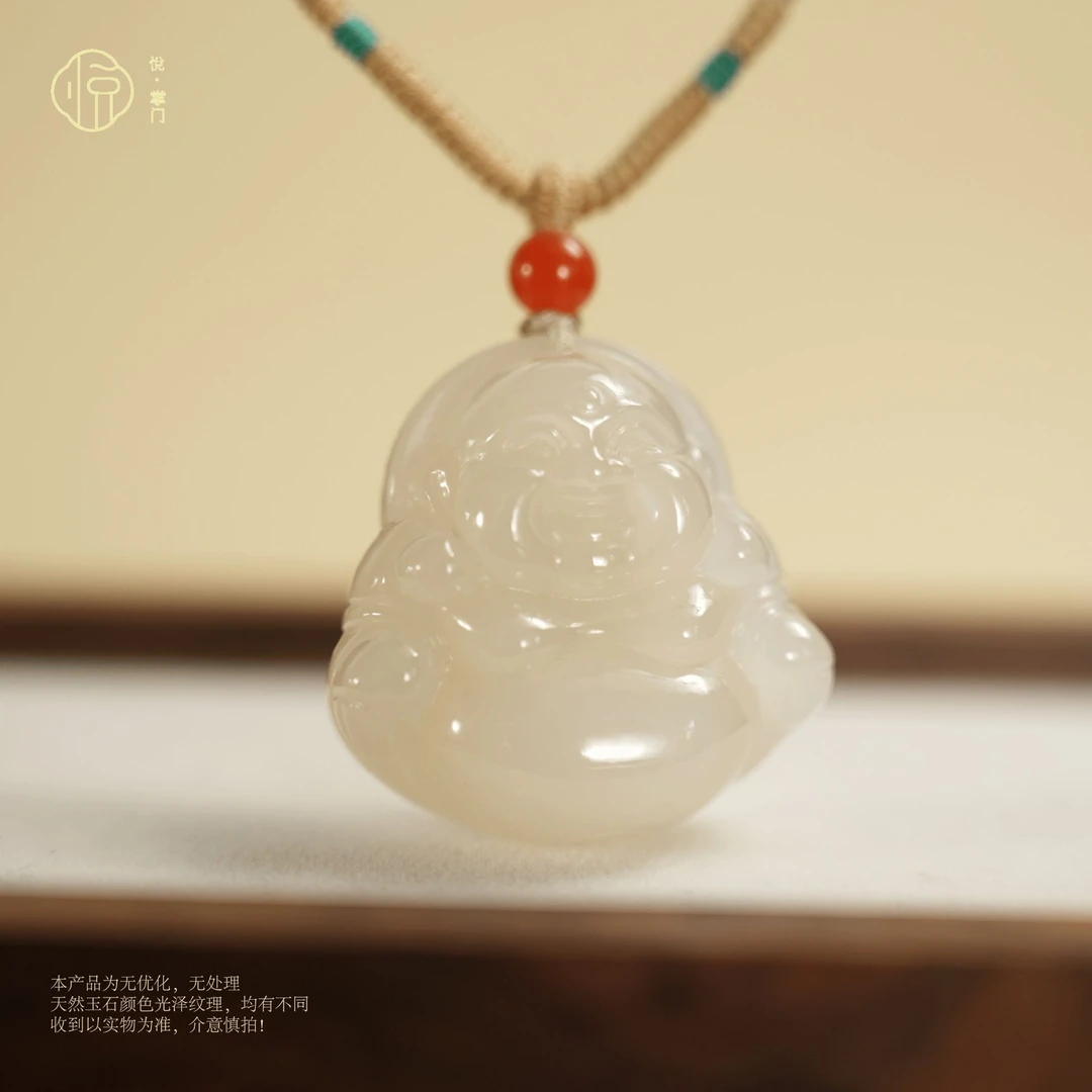 【藕念】和田玉粉嫩+正藕+30m+精致+佛公吊坠 多样性发一件
