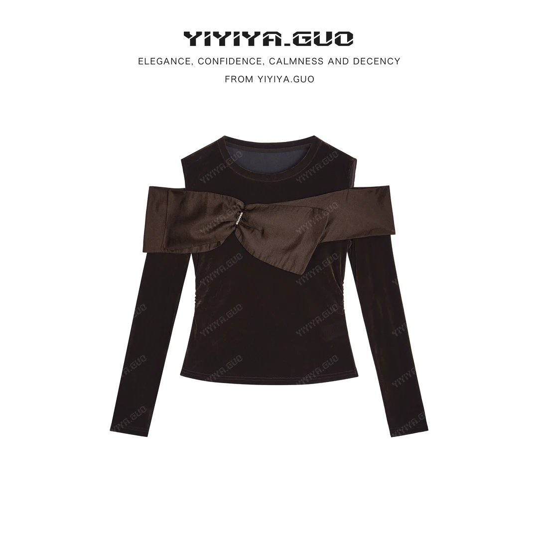 yiyiya.Guo艺艺吖【蝴蝶结】休闲时尚百搭长袖上衣080179SS52