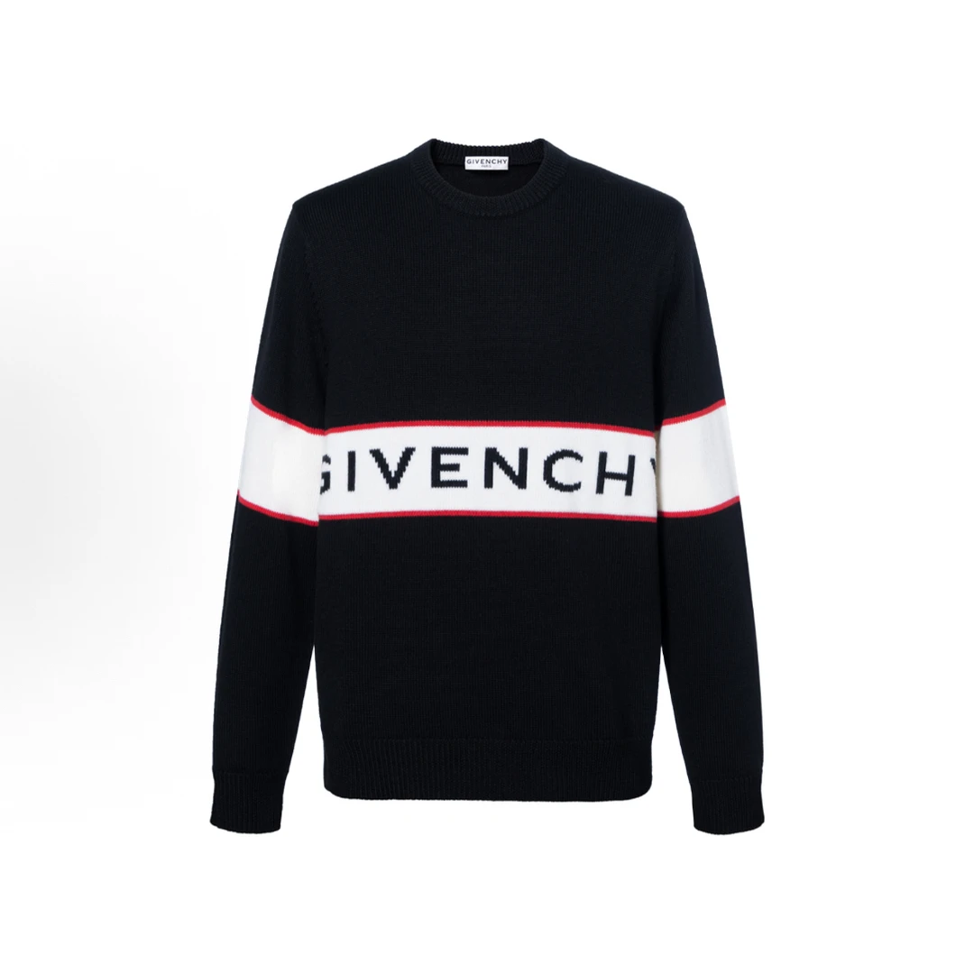 未使用 Givenchy/纪梵希 字母Logo嵌花针织毛衣u