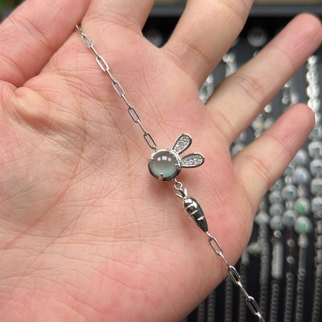 翡翠银S925镶嵌手链