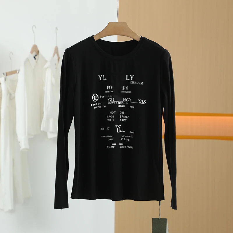 【唐长老自营】货号4687女装春秋新款休闲百搭长袖T恤M