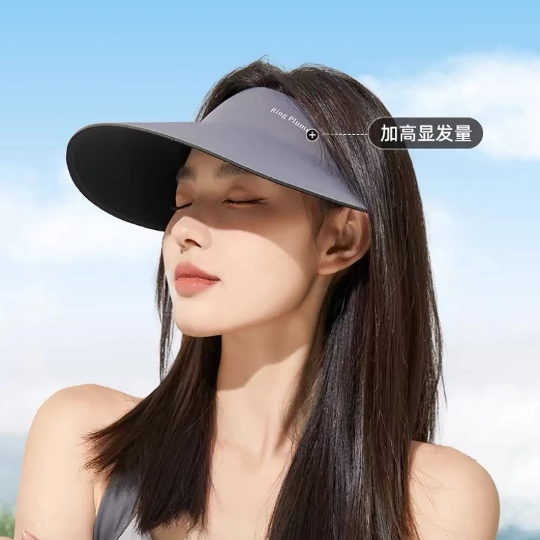 简约无痕防晒帽可卷空顶遮阳帽大帽檐遮阳帽女出游百搭网红太阳帽