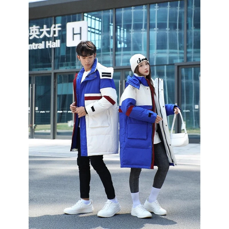 九牧王冬季新款白鸭绒羽绒服男中长款工装风时尚情侣连帽外套