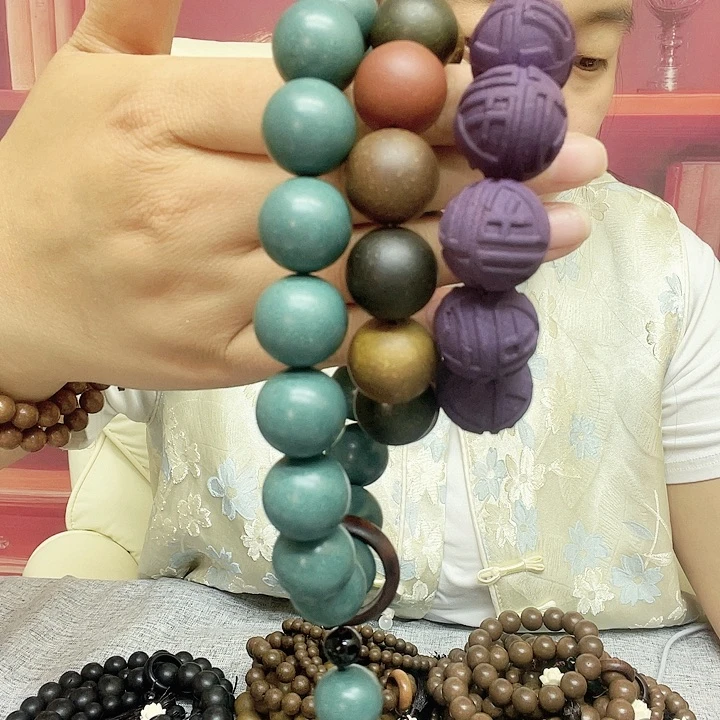 泥塑蓝药师1.8手持、五方1.8单圈、紫气2.0福字珠单圈