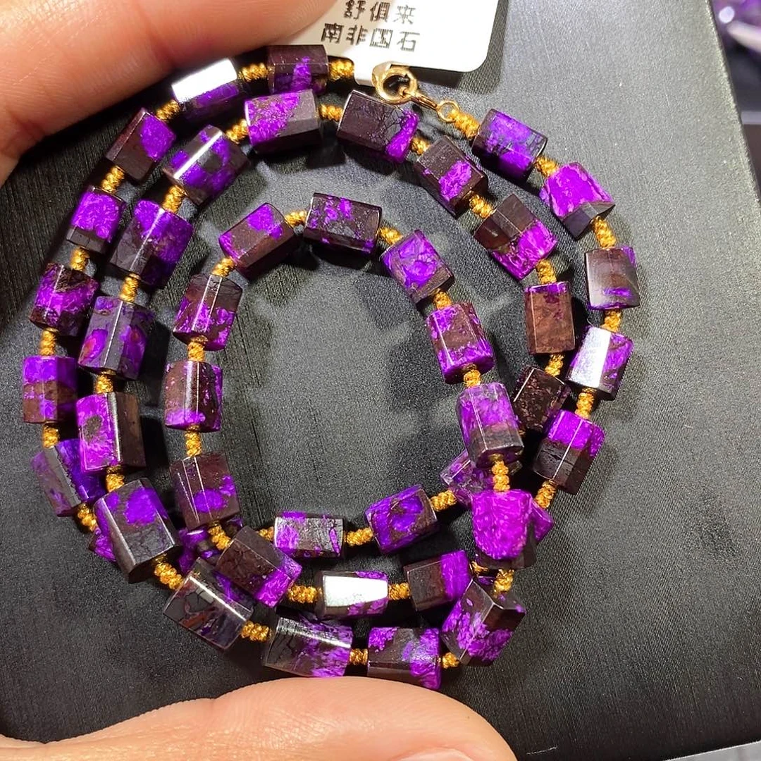 苏纪石（舒俱来）未镶嵌南非舒俱来丝绒方糖项链