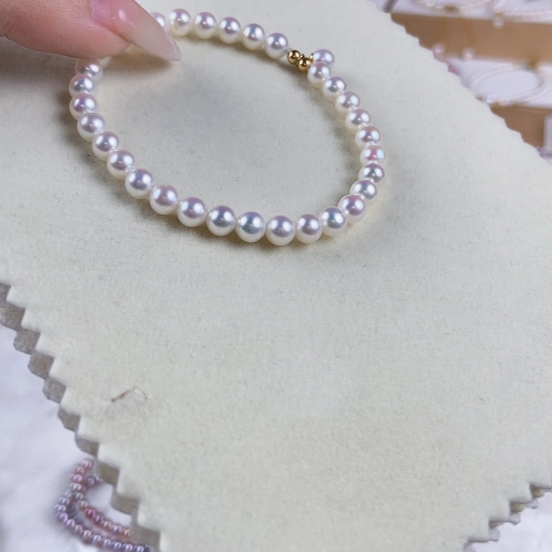 18K金镶嵌手绳淡水珍珠